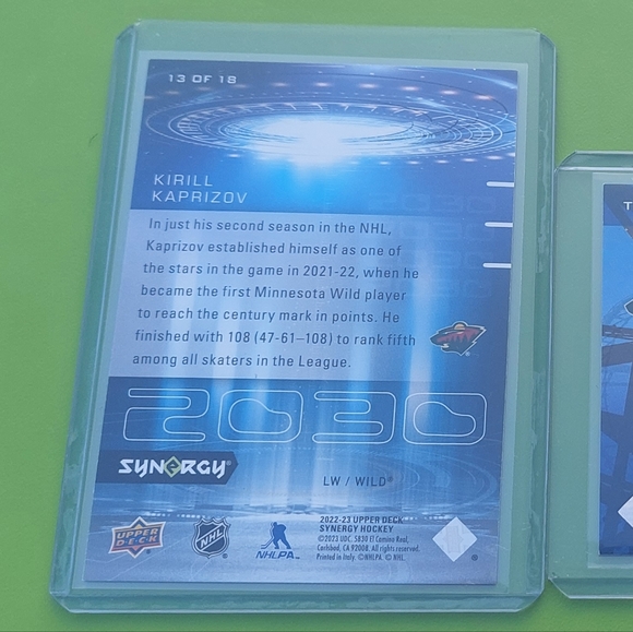 Kirill Kaprizov Minnesota Wild 2 Hockey Card Lot of Synergy 2030 & Thrill Rides - Picture 5 of 6